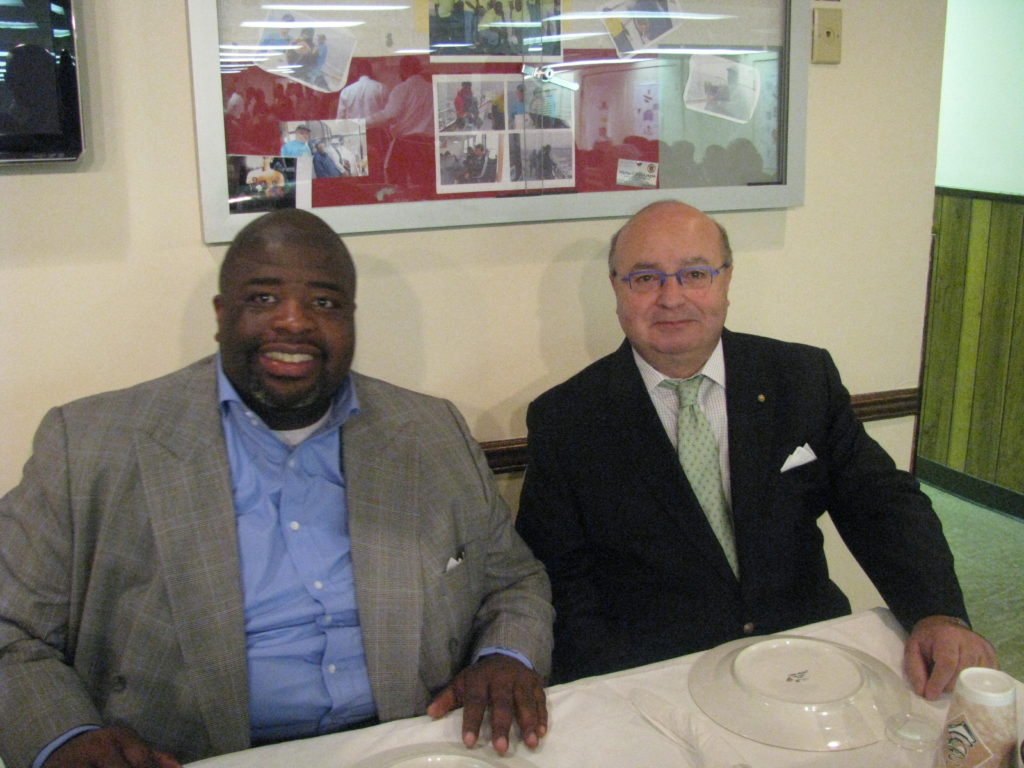 The Mayor of Red Bank looks ready for a good breakfast at the 23rd Annual Men's Community Breakfast At The Piligram Baptist Church In Red Bank